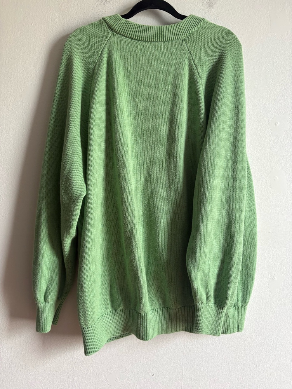 Aritzia TNA Sz L Knit Green Relaxed Cotton Blend Cardigan Sweater - Picture 9 of 9